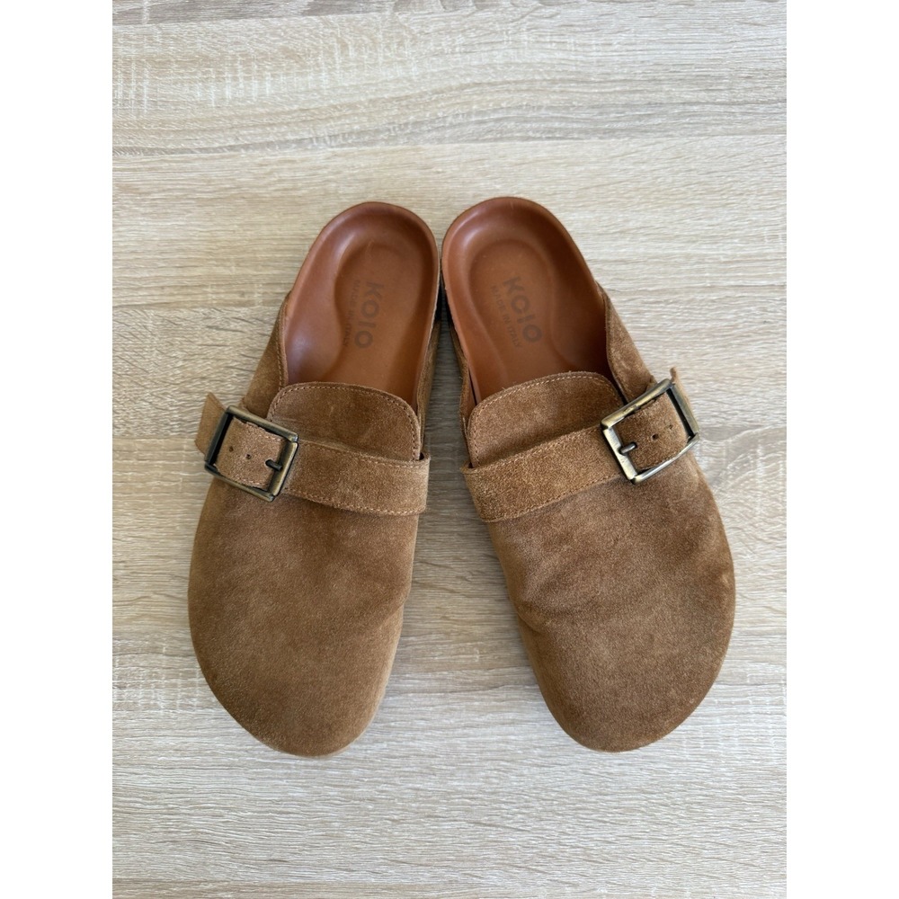 Koio‎ Suede Leather Slip On Clog Shoes Mules Women's Sz 39/8.5-9